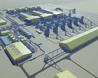 Illustration of the Lithium Chemicals Plant